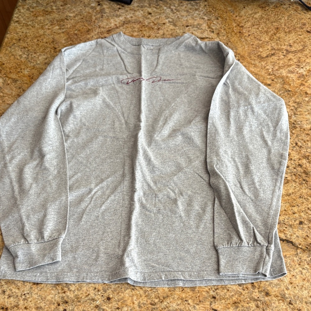 Gray Long Sleeve Shirt with Subtle Logo